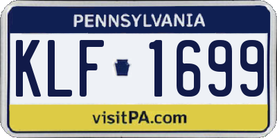 PA license plate KLF1699