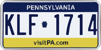 PA license plate KLF1714