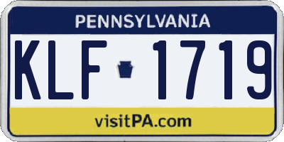 PA license plate KLF1719