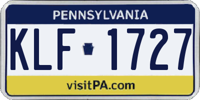 PA license plate KLF1727