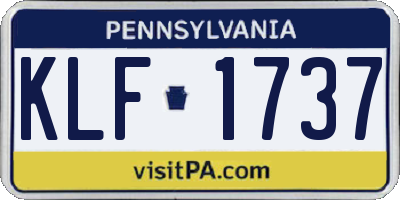 PA license plate KLF1737
