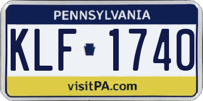 PA license plate KLF1740
