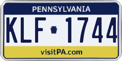 PA license plate KLF1744