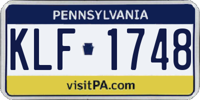 PA license plate KLF1748