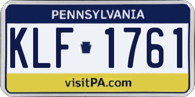 PA license plate KLF1761