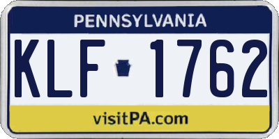 PA license plate KLF1762