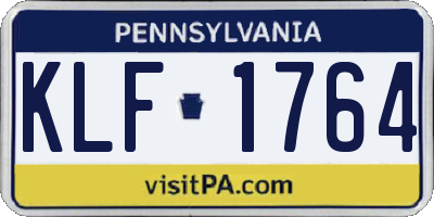 PA license plate KLF1764