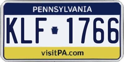 PA license plate KLF1766