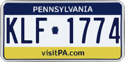 PA license plate KLF1774