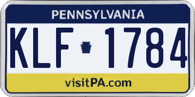 PA license plate KLF1784