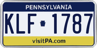 PA license plate KLF1787