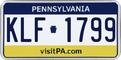 PA license plate KLF1799