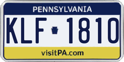 PA license plate KLF1810