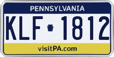 PA license plate KLF1812