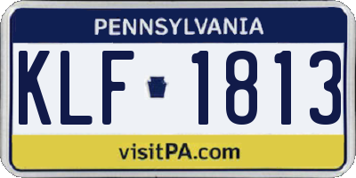 PA license plate KLF1813