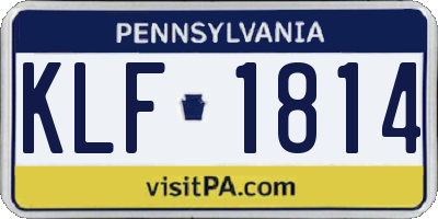 PA license plate KLF1814