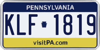 PA license plate KLF1819