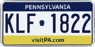 PA license plate KLF1822