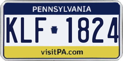 PA license plate KLF1824