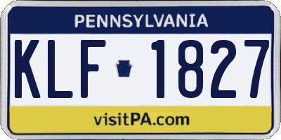 PA license plate KLF1827