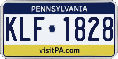 PA license plate KLF1828