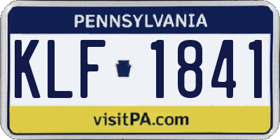 PA license plate KLF1841