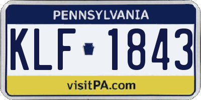 PA license plate KLF1843