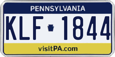 PA license plate KLF1844