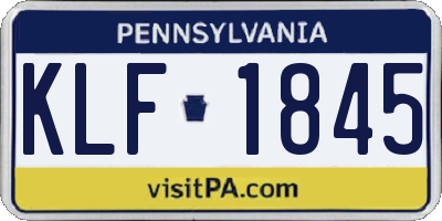 PA license plate KLF1845