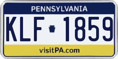 PA license plate KLF1859