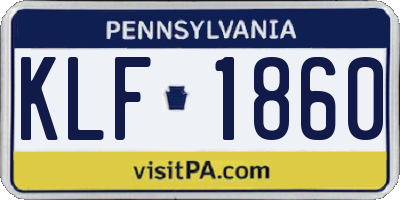 PA license plate KLF1860