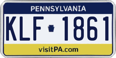 PA license plate KLF1861