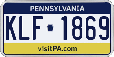 PA license plate KLF1869