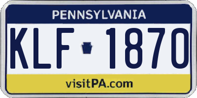 PA license plate KLF1870