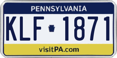 PA license plate KLF1871