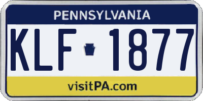 PA license plate KLF1877
