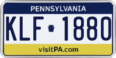 PA license plate KLF1880