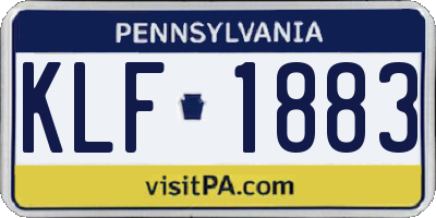 PA license plate KLF1883