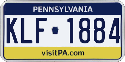 PA license plate KLF1884