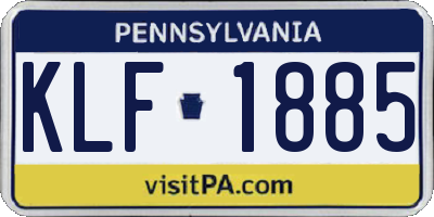 PA license plate KLF1885