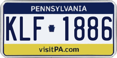 PA license plate KLF1886