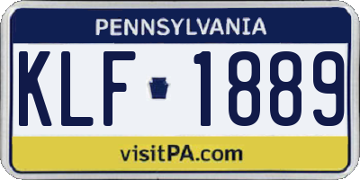 PA license plate KLF1889