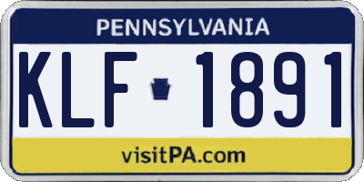 PA license plate KLF1891
