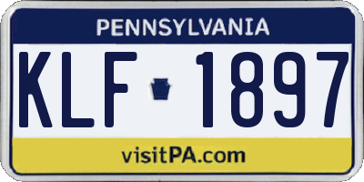 PA license plate KLF1897