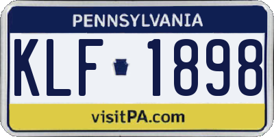 PA license plate KLF1898