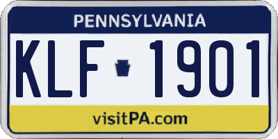 PA license plate KLF1901
