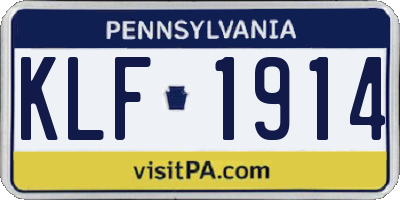 PA license plate KLF1914