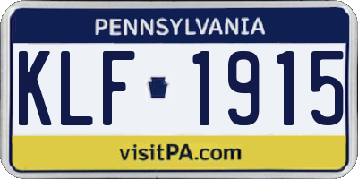 PA license plate KLF1915