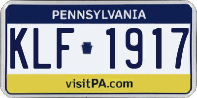 PA license plate KLF1917
