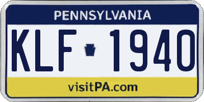 PA license plate KLF1940